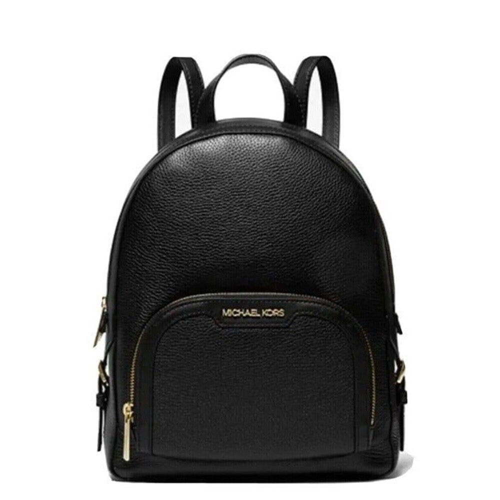 New Michael Kors Jaycee Medium Pebbled Leather Backpack Black